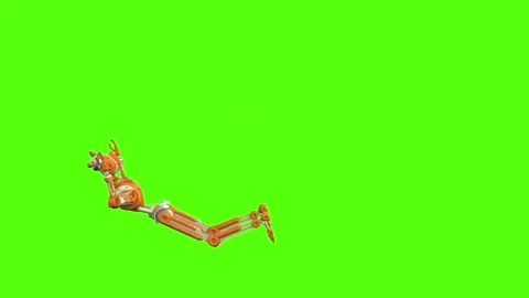 Droid Normal Death Green Screen Animation 4K Rendering Stockbeeldmateriaal 263864900