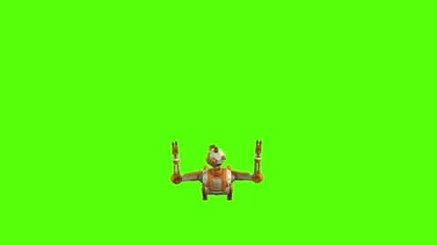 Droid Normal Death Green Screen Animation 4K Rendering Stock Footage 263864905