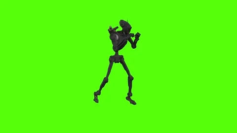 Droid Punch Attack Green Screen Animation 4k Rendering Vidéo 263272610