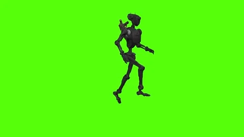 Droid Running Green Screen Animation 4k Rendering Видео 263395406