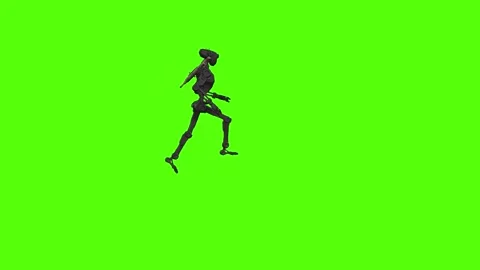 Droid Running Green Screen Animation 4k Rendering Stock Footage 263395407