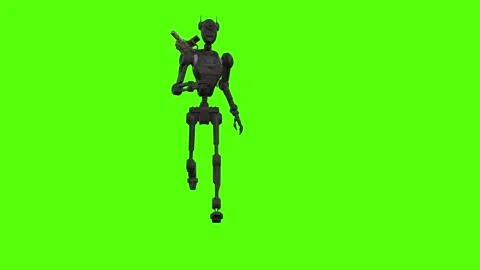 Droid Running Green Screen Animation 4k Rendering Stock-Footage 263395448