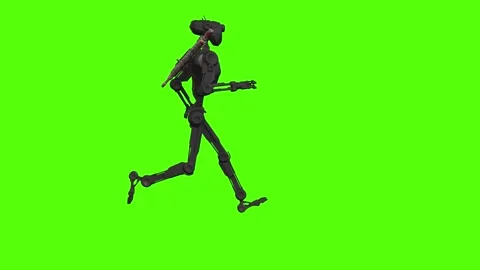 Droid Running Green Screen Animation 4k Rendering Stock-Footage 263395456