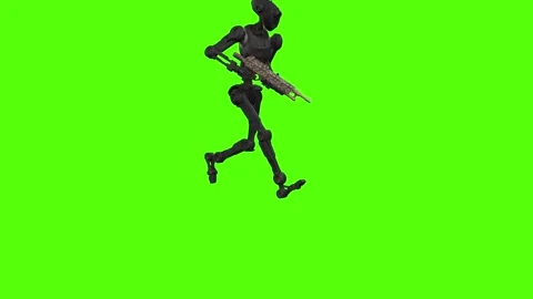 Droid Running Green Screen Animation 4k Rendering Stock-Footage 263395458