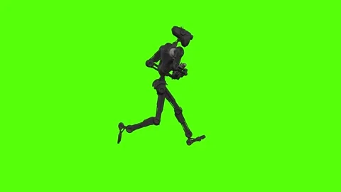 Droid Running Green Screen Animation 4k Rendering Видео 263395525