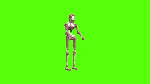 Droid Type on keyboard Green Screen Animation 4K Rendering Видео 264549655