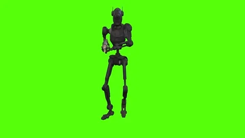 Droid Walking Back Green Screen Animation 4k Rendering Видео 263605261