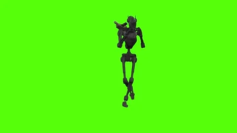 Droid Walking Backward left Combat mode Green Screen Animation 4k Renderin Stock-Footage 263605170