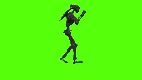 Droid Walking Forward Combat Mode Green Screen Animation 4k Rendering 動画素材 263605069