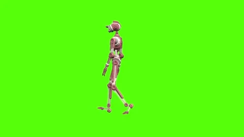 Droid Walking Green Screen Animation 4K Rendering Stock Footage 264549594