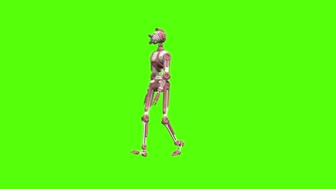 Droid Walking Green Screen Animation 4K Rendering Stock Footage 264549633