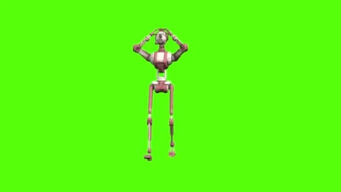 Droid Walking Green Screen Animation 4K Rendering 動画素材 264549634