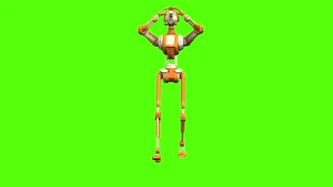 Droid Walking Hostage Green Screen Animation 4K Rendering Stock-Footage 263864783