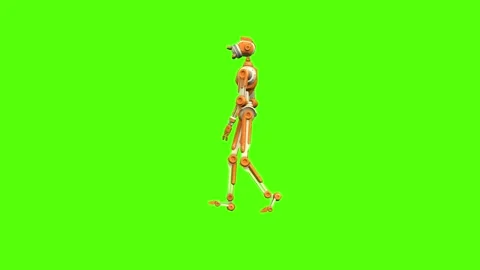 Droid Walking Normal Green Screen Animation 4K Rendering Stock Footage 263864760