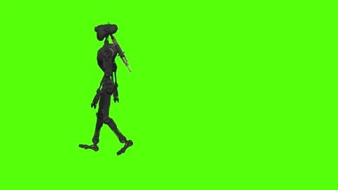 Droid Walking Walking Normal Green Screen Animation 4k Rendering Видео 263605011