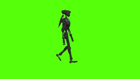 Droid Walking Walking Normal Green Screen Animation 4k Rendering 動画素材 263605041