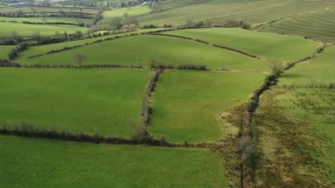 Dromara Drone - Tractor and Windmill and farming agriculture in Northern Ireland Vídeo Stock 220508537