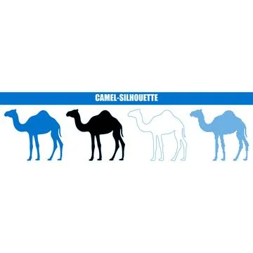 Dromedary camel silhouette in various styles during desert travel concept i.. Stock Illustration
