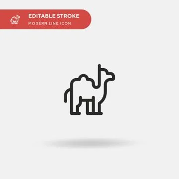 Dromedary Simple vector icon. Illustration symbol design template for web mob Stock Illustration