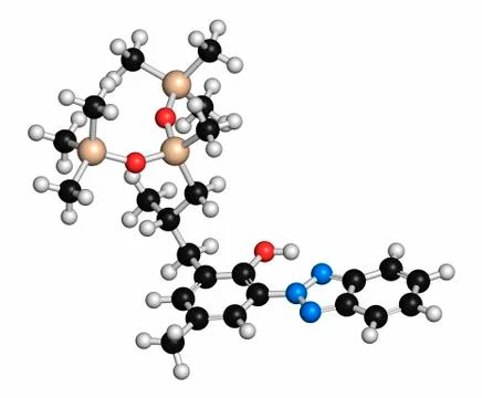 Drometrizole trisiloxane molecule Stock Illustration