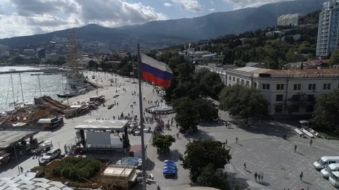 Dron above Yalta 2 Stock Footage 104132819