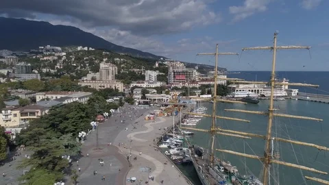 Dron above Yalta 5 Stock Footage 104132773