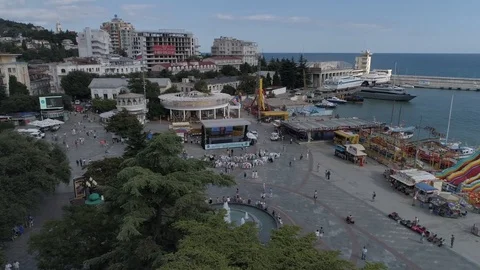 Dron above Yalta 7 Stock Footage 104132872