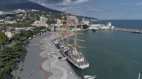 Dron above Yalta 8 Stock Footage 104132846