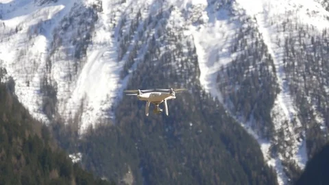 Dron on the background of a snowy slope Stock-Footage 74429819