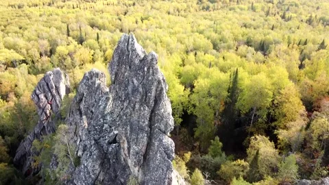 DRON: Flying over the rocks Stock Footage 161965430