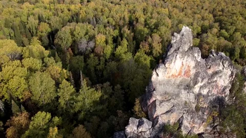 DRON: Flying over the rocks Stock Footage 161966016