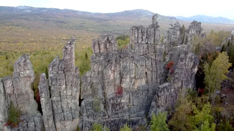 DRON: Flying over the rocks Stock Footage 161966501