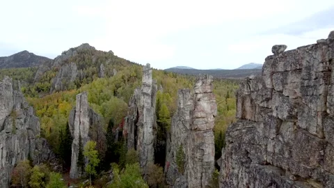 DRON: Flying over the rocks Stock Footage 161966517