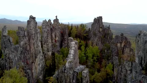 DRON: Flying over the rocks Stock Footage 161966541