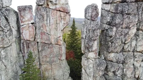 DRON: Flying over the rocks Stock Footage 161966577