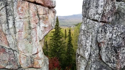 DRON: Flying over the rocks Stock Footage 161966596