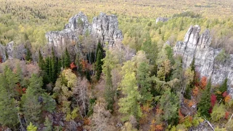 DRON: Flying over the rocks Stock Footage 161966617