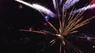 Dron Flying Through The Multiple Fireworks Explosion In The Sky Stock Footage
