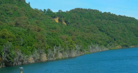 Dron over river and lake, sunny day 4k 스톡 동영상 140286046