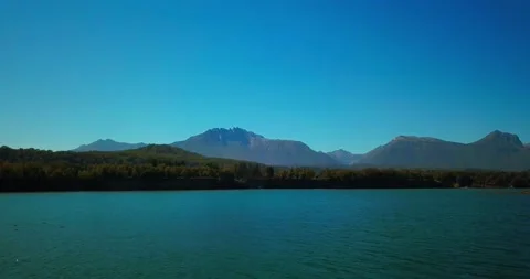 Dron over river and lake, sunny day 4k Stock-Footage 140337552