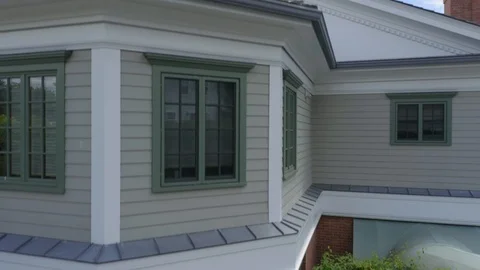 Dron shoot of Darien, view on Brook street Stock Footage 108688375