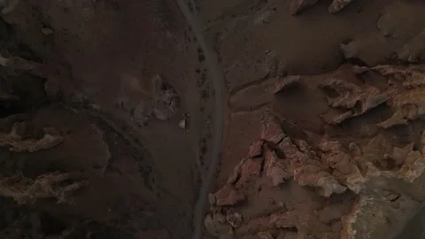 Dron shot top view of the charyn canyon Stock Footage 227125093
