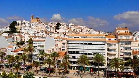 Dron view of Altea Old Town, Alicante, Spain Vidéo 153259151