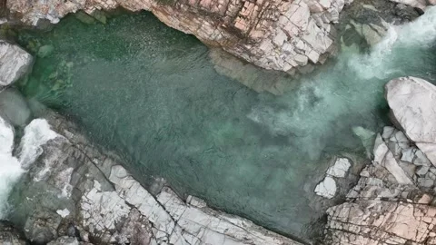 Dron view of part of river Maule names Posones heart shape en Chile Stock Footage 246651918