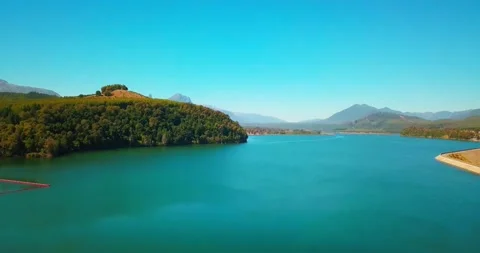 Dron view of river and lake Stock-Footage 140334165