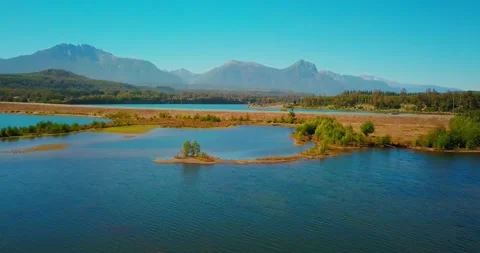 Dron view of river and lake Stock-Footage 140338747