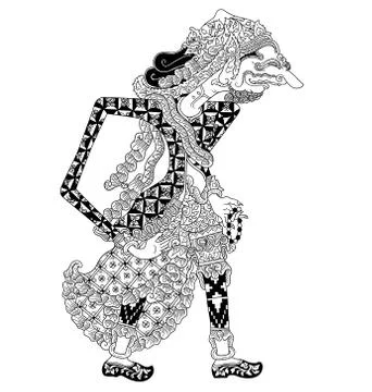 Drona Wayang Kulit Stock Illustration