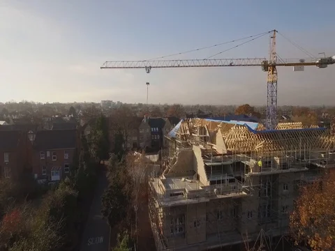 Drone 1080 50fps Drone Construction site Park Stock Footage 82663439