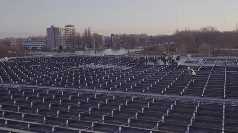 DRONE 2.7 K SOLAR PANELS CONSTRUCTION 1  Video stock 102584514