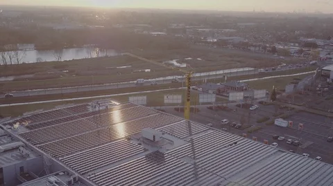 DRONE 2.7 K SOLAR PANELS CONSTRUCTION 4 Video stock 102584522